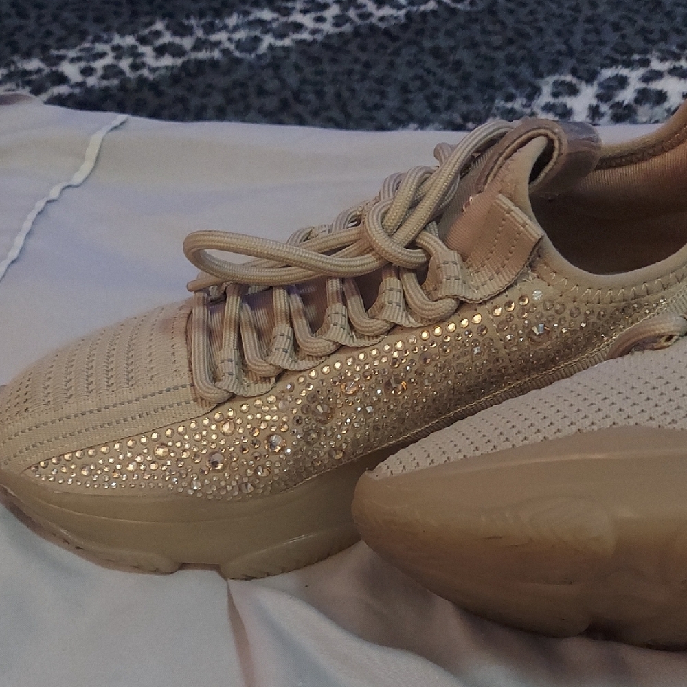 Steve Madden Sparkling Beige Sneakers - Picture 8 of 15